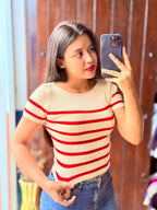 Crop top tela suéter