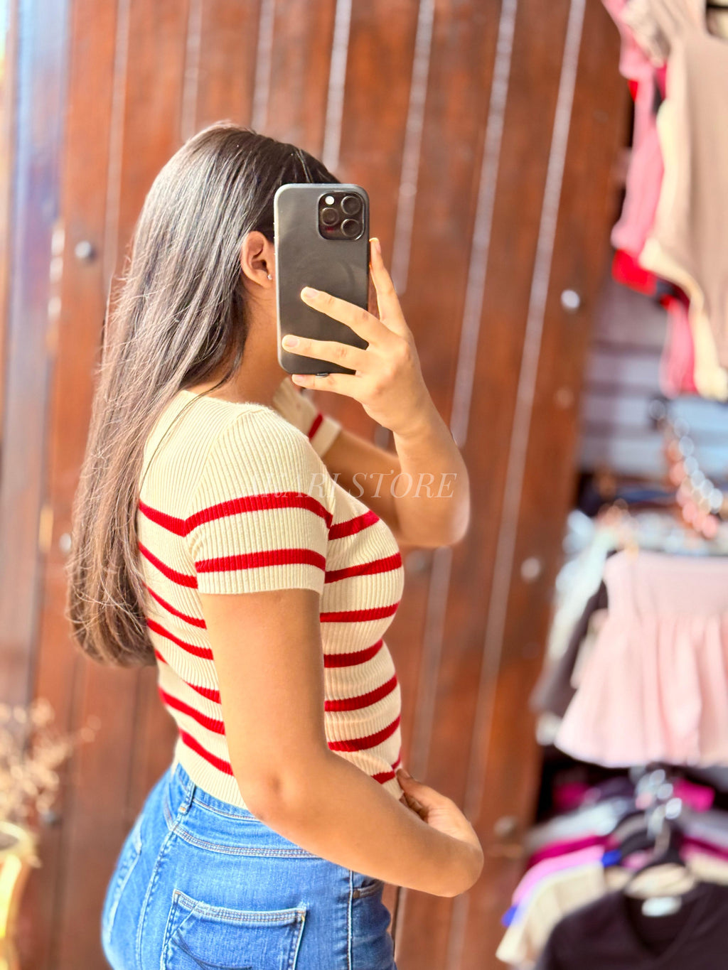 Crop top tela suéter