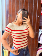 Crop top tela suéter