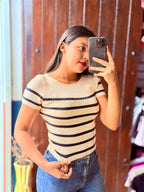 Crop top tela suéter