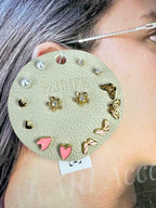 Set aretes dorados de 7 piezas