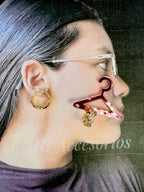 Aretes aro con flores