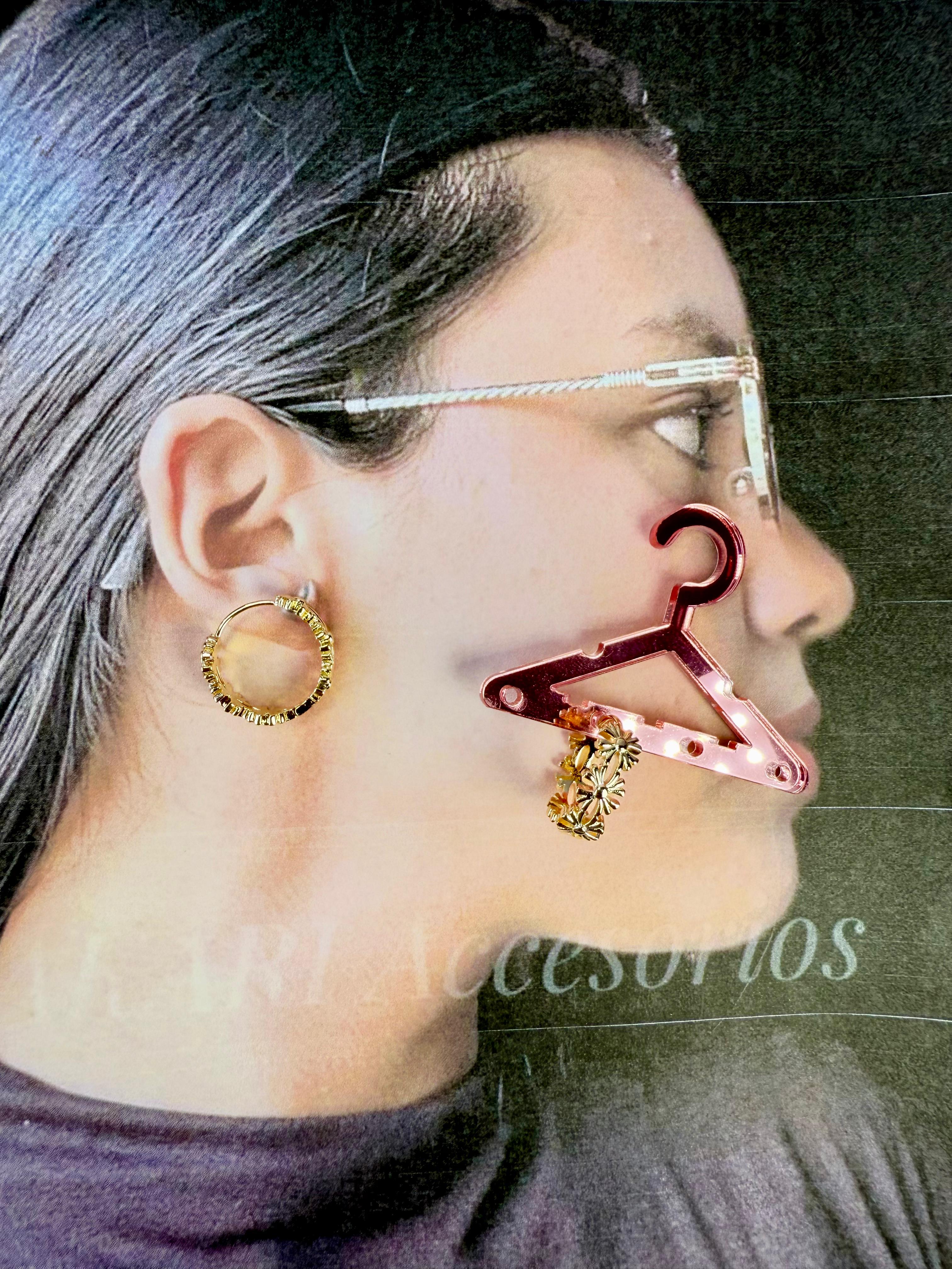 Aretes aro con flores