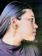 Aretes aro con flores