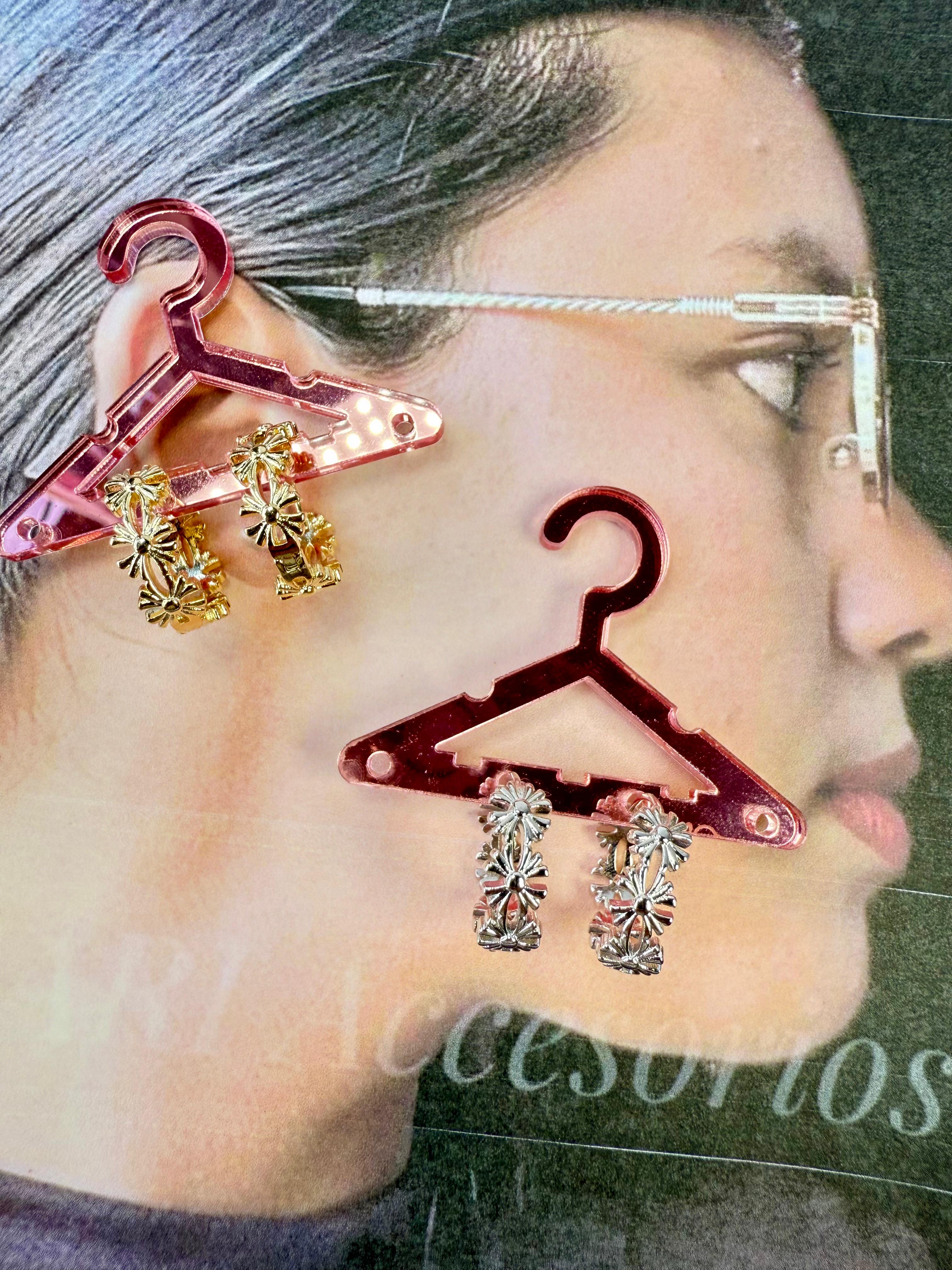 Aretes aro con flores