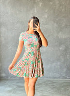 Vestido verde floreado