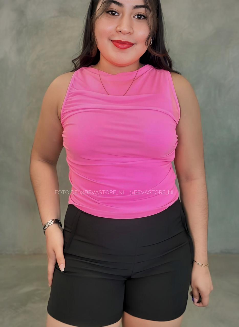 Top asimétrico doble forro