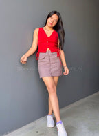 Falda mini cargo mocha