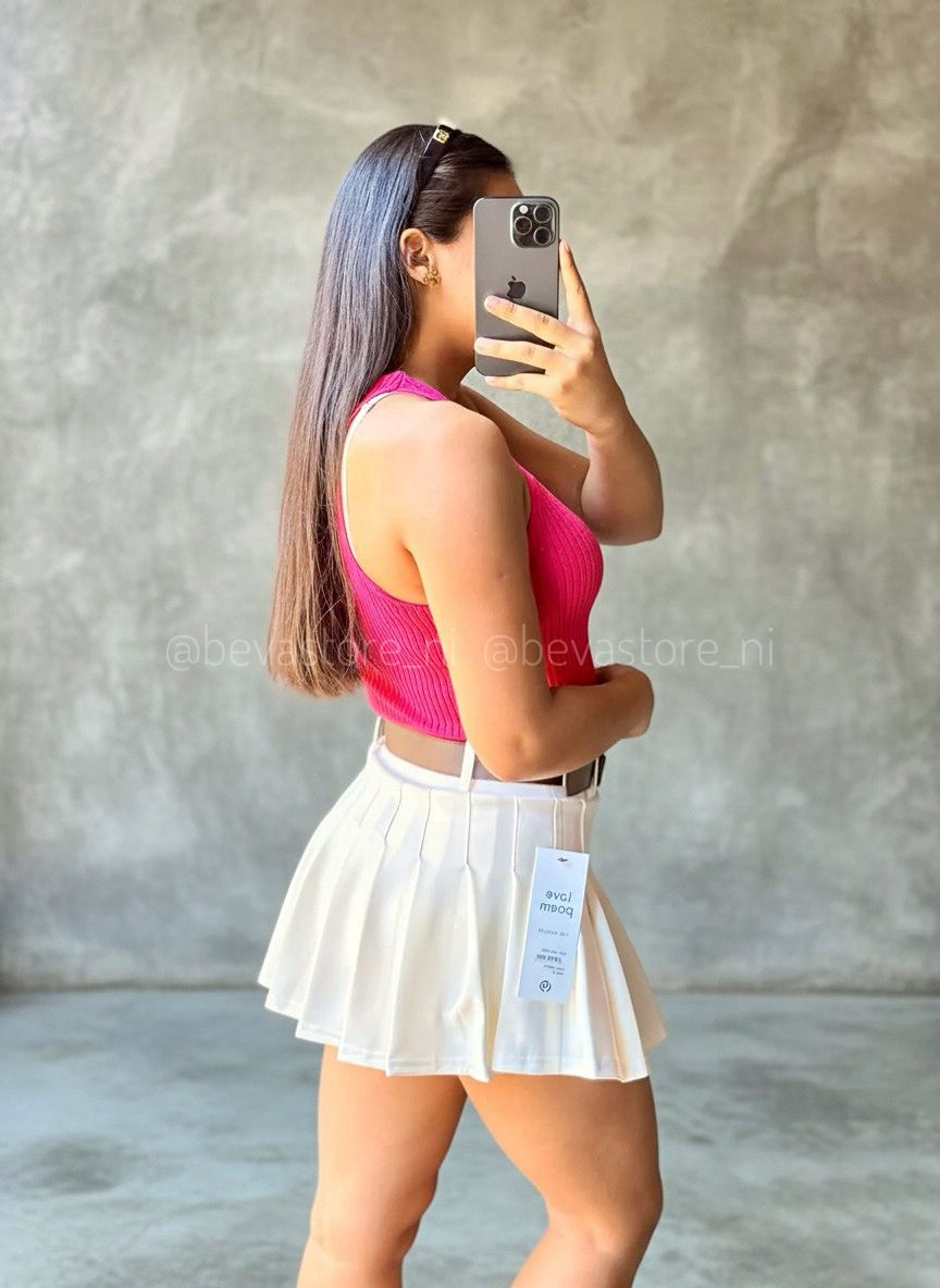 Falda Short Plisada con Faja