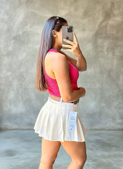 Falda plisada Francis blanca
