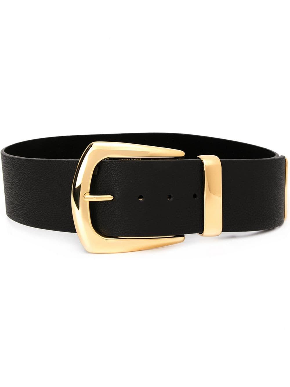 Cinturón negro hebilla semi circular