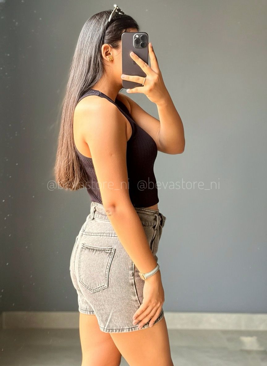 Short Gris Talle Alto con Faja