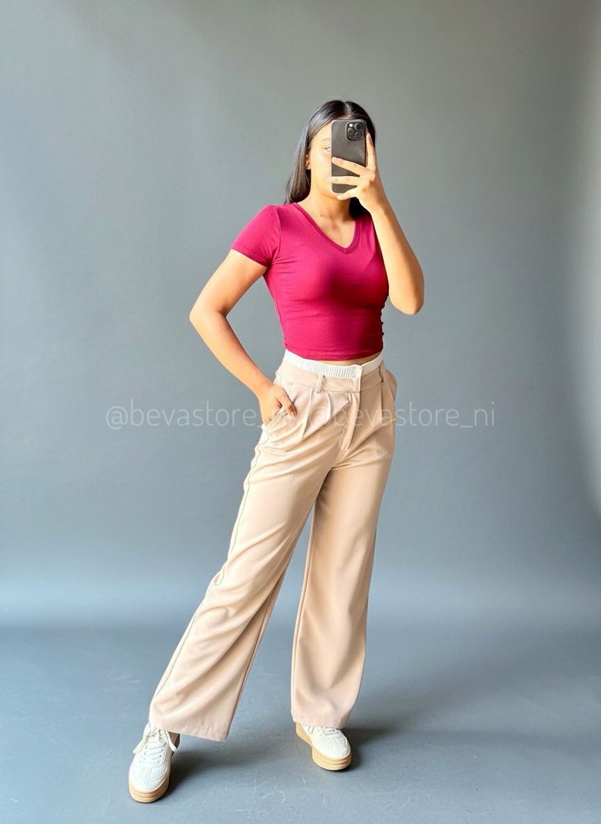 Crop top en cuello V