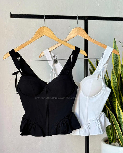 Top estilo corset Adaliska blanco