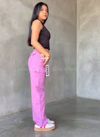 Pantalón casual cargo lila