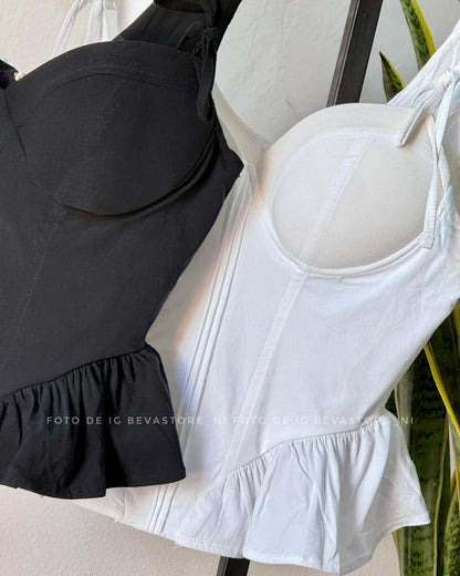 Top estilo corset Adaliska blanco