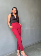 Pantalón de vestir recto rojo