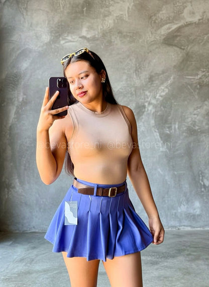 Falda plisada Francis azul