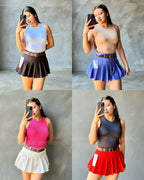 Falda Short Plisada con Faja