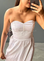 Vestido blanco sin manga