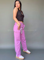 Pantalón casual cargo lila