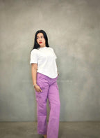 Pantalón casual cargo lila