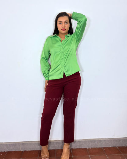 Camisa manga larga Emoly verde