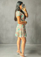 Vestido verde floreado