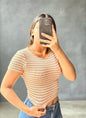 Crop top Leidaly café claro