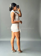 Set de vestir top y falda short