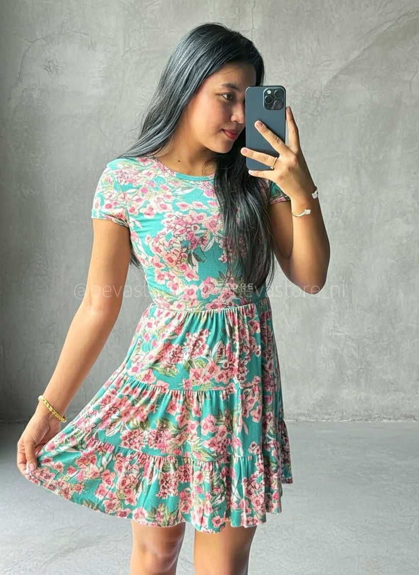Vestido verde floreado